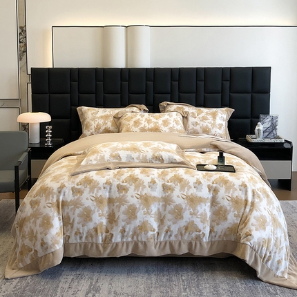 91家纺网 家纺一手货源 找家纺 （总）若未家居 LOVEWE HOUSE 2025新款260克全消光牛奶绒数码活性印染四件套