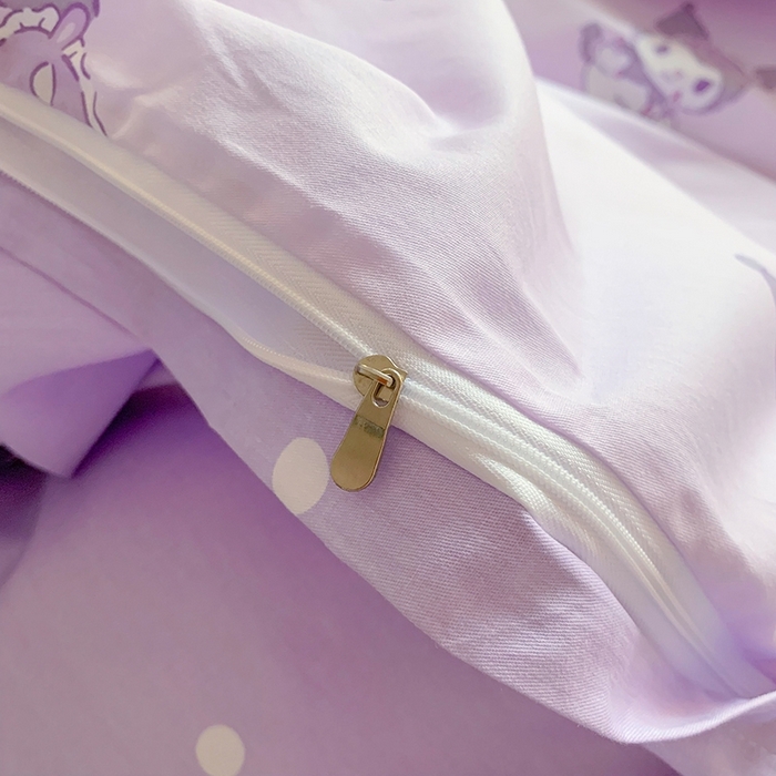 91家纺网 家纺一手货源 找家纺 玉元坊 2025年新款三丽鸥系列全棉纯棉简约基础款四件套三件套--库洛米简约款式 库洛米宝贝【简约款】