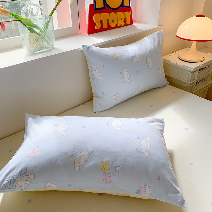 91家纺网 家纺一手货源 找家纺 玉元坊 2025年新款三丽鸥系列全棉纯棉简约基础款四件套三件套--大耳狗简约款式 云朵大耳狗【简约款】