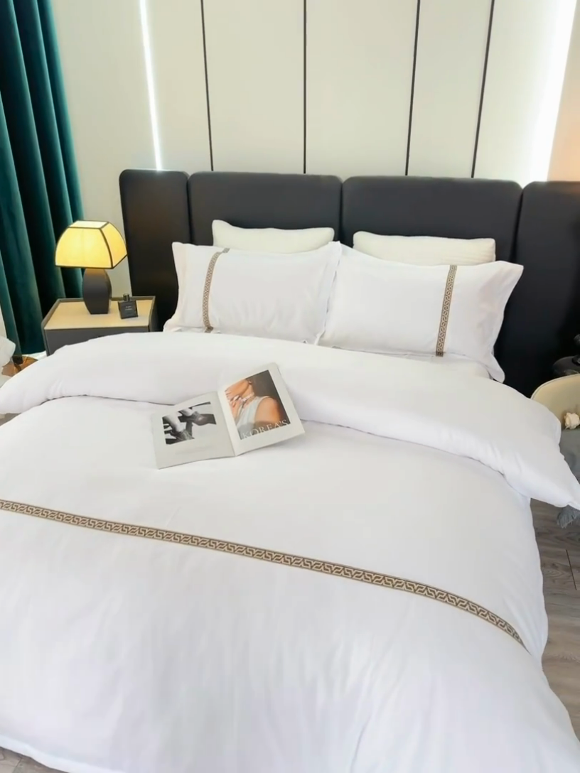 91家纺网 家纺一手货源 找家纺 中乾酒店布草工厂店 2024新款加厚磨毛140克涤纶面料酒店舒适四件套 日进斗金