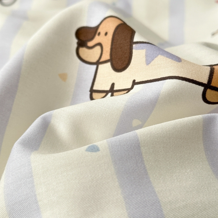 91家纺网 家纺一手货源 找家纺 曼之夏 2024新款全棉印花四件套 灰调小狗