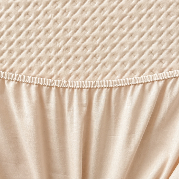 91家纺网 家纺一手货源 找家纺 小萌虎 2024新款华夫防水夹棉床笠 华夫-奶咖