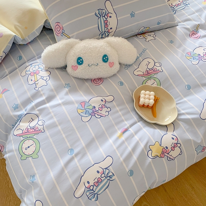 91家纺网 家纺一手货源 找家纺 玉元坊 2025年新款三丽鸥系列全棉纯棉简约基础款四件套三件套--大耳狗简约款式 星星大耳狗【简约款】