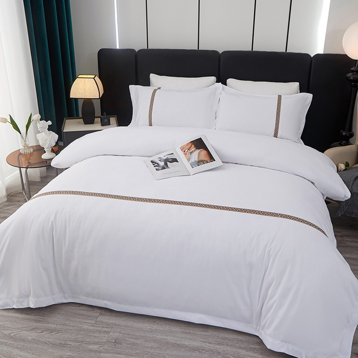 91家纺网 家纺一手货源 找家纺 中乾酒店布草工厂店 2024新款加厚磨毛140克涤纶面料酒店舒适四件套 日进斗金