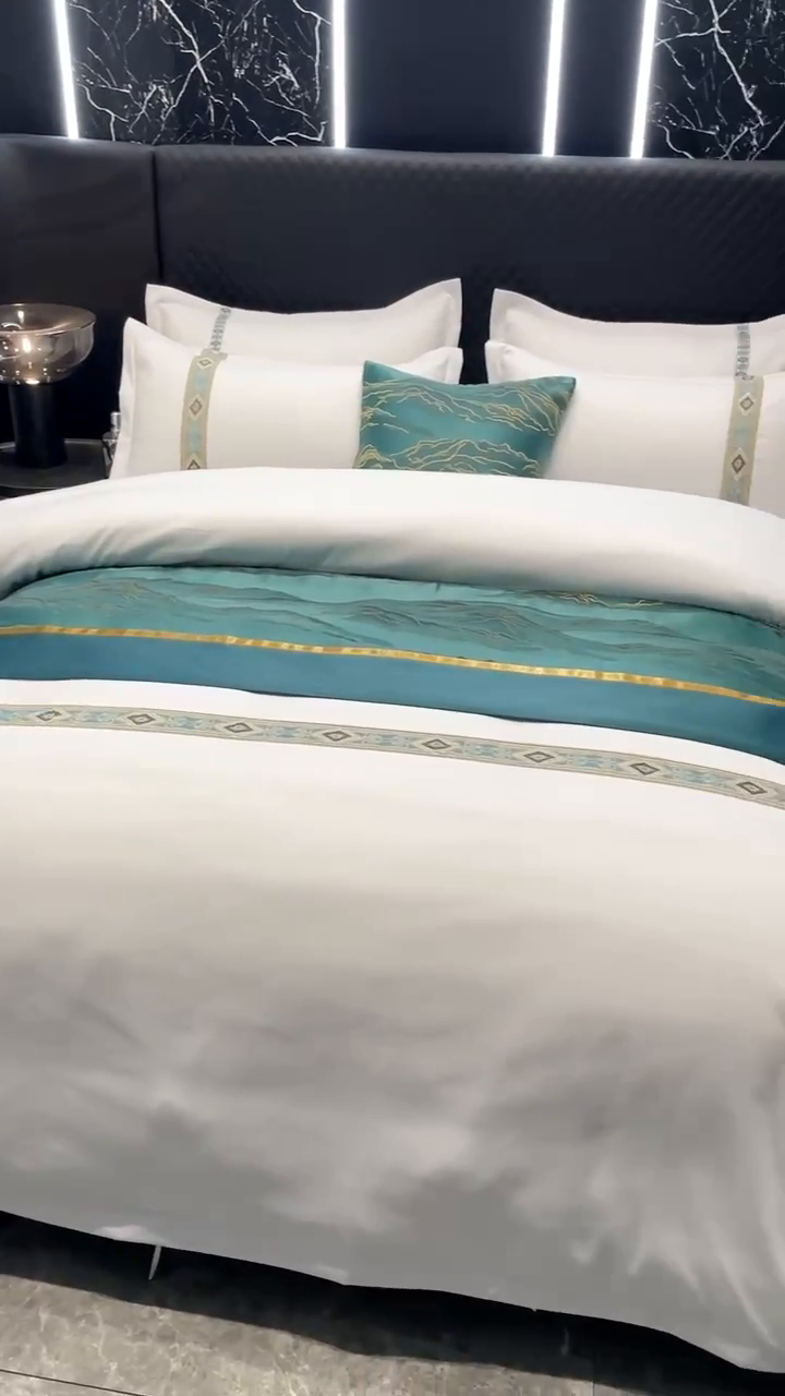 91家纺网 家纺一手货源 找家纺 （总）中乾酒店布草工厂店 2024新款140克织带款酒店加厚磨毛四件套