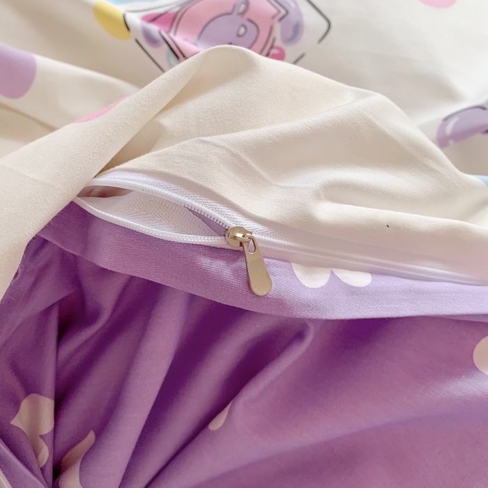 91家纺网 家纺一手货源 找家纺 玉元坊 2025年新款三丽鸥系列全棉纯棉简约基础款四件套三件套--库洛米简约款式 波点库洛米【简约款】