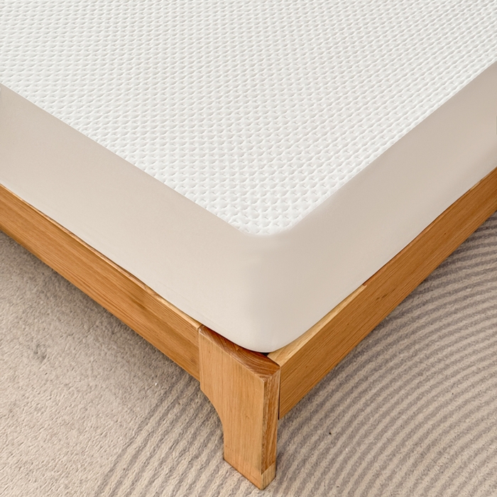 91家纺网 家纺一手货源 找家纺 小萌虎 2024新款华夫防水夹棉床笠 华夫-白