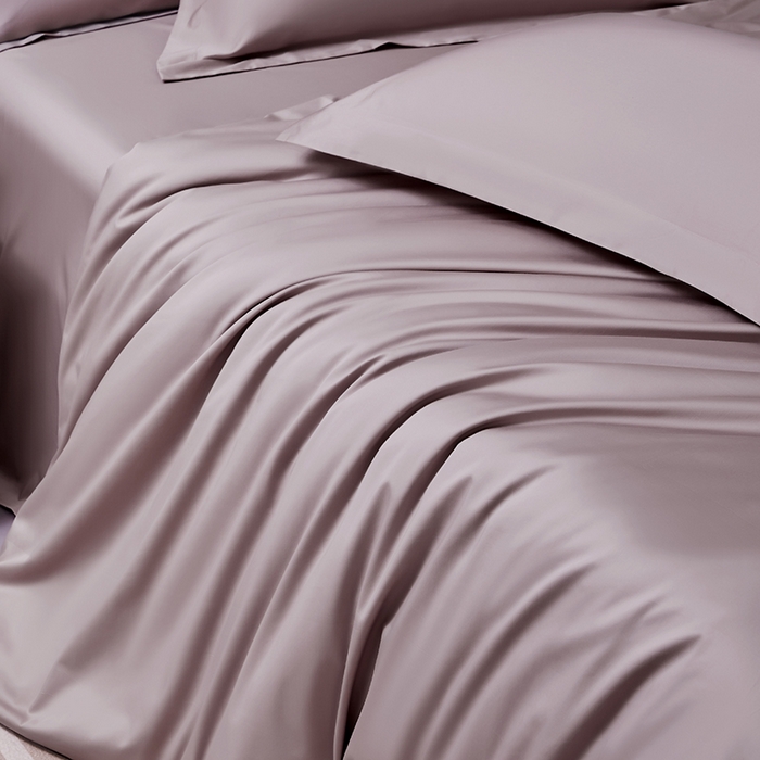 91家纺网 家纺一手货源 找家纺 轩和家居  2024新款70S长绒棉四件套 山茶色