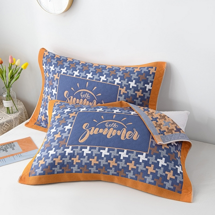 91家纺网 家纺一手货源 找家纺 （总）（买家秀）（爆款花型 长期款 不断货）A类抗菌母婴级全棉纯棉三层纱多功能枕巾多层纱布纱巾宽边枕巾