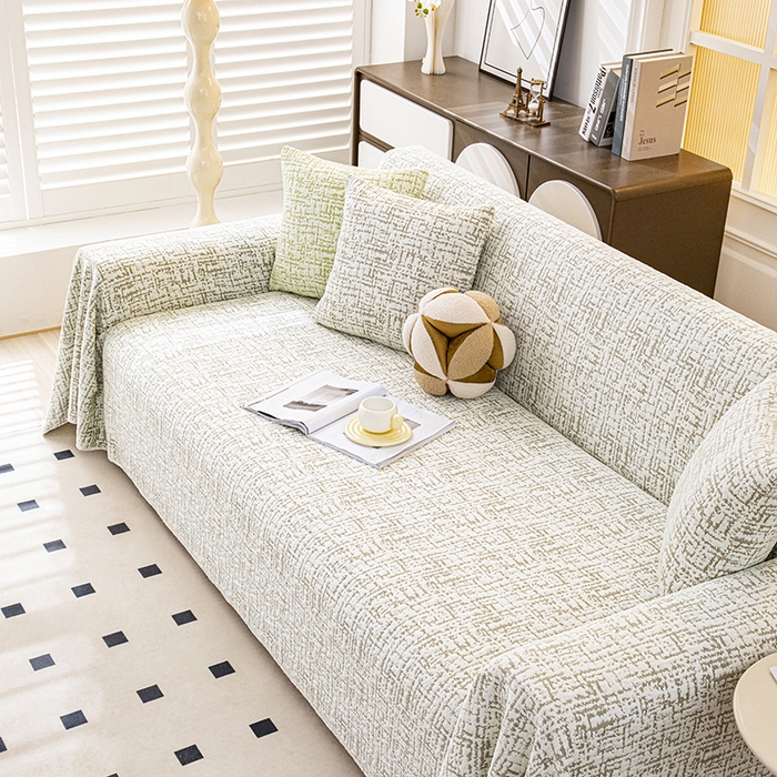 91家纺网 家纺一手货源 找家纺 2026新款芋妳沙发巾 墨绿