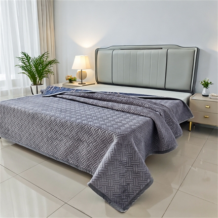 91家纺网 家纺一手货源 找家纺 【云仓特价】小牛席业 加厚款纯色正面【牛奶绒+背面水洗棉】床盖毛毯绒床单