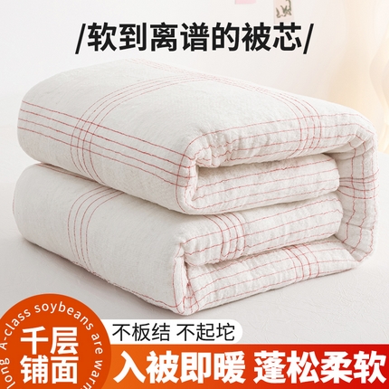 91家纺网 家纺一手货源 找家纺 （买家秀 爆款不断货）A类母婴级新款新疆棉花被鱼鳞网全棉加厚棉胎被褥宿舍单双人成人被芯定制尺寸棉花被 展示图1
