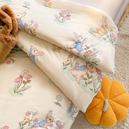 91家纺网 家纺一手货源 找家纺 （有买家秀 不断货）A类母婴级宝宝被子豆豆绒牛奶针织棉被儿童豆豆被大豆被春秋被秋冬被婴童被夏被夏凉被 牛奶针织被-嗨皮兔