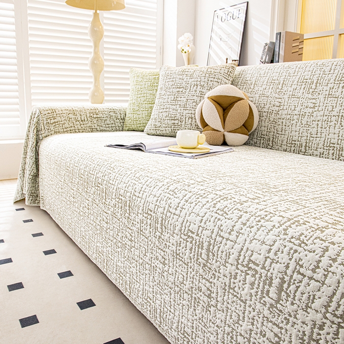 91家纺网 家纺一手货源 找家纺 2026新款芋妳沙发巾 墨绿