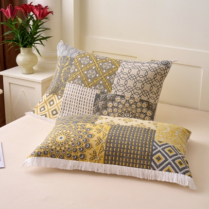 91家纺网 家纺一手货源 找家纺 A类抗菌母婴级全棉纯棉三层纱多功能枕巾多层纱布纱巾宽边枕巾无印风流苏纱布枕巾52x75cm/对 莉莉丝