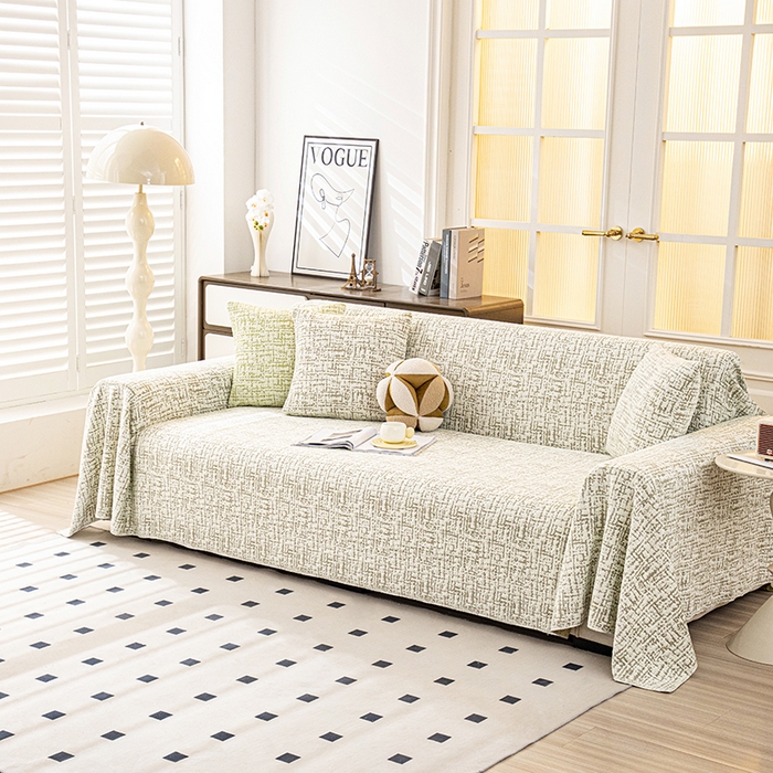 91家纺网 家纺一手货源 找家纺 2026新款芋妳沙发巾 墨绿