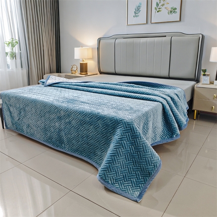 91家纺网 家纺一手货源 找家纺 【云仓特价】小牛席业 加厚款纯色正面【牛奶绒+背面水洗棉】床盖毛毯绒床单