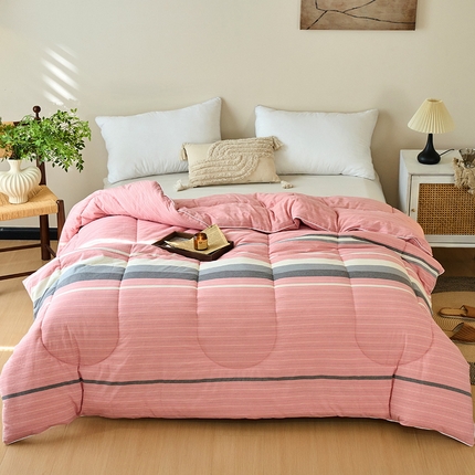  买家秀 不断货）A类母婴级简约格子纯棉无印风全棉色织水洗棉被子春秋被秋冬被被芯空调被全棉水洗棉被子 暖冬