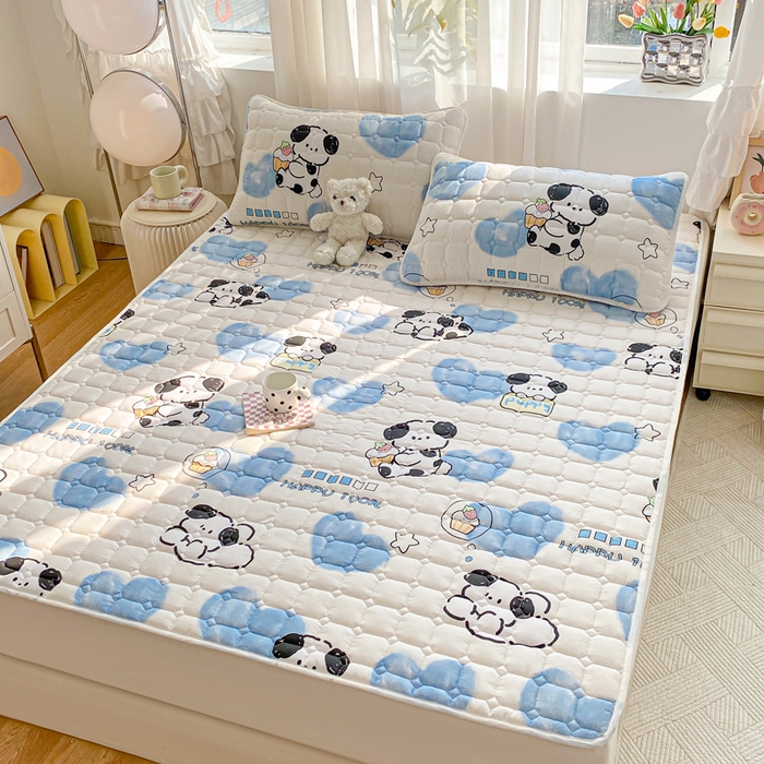 91家纺网 家纺一手货源 找家纺 萌飞 2024新款全棉棉花床垫 班尼狗