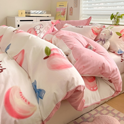 91家纺网 家纺一手货源 找家纺 （总）（优质买家秀热卖不断货）A类母婴级卡通花卉儿童纯棉全棉被套三件套全棉纯棉被套三件套纯棉全棉被套四件套