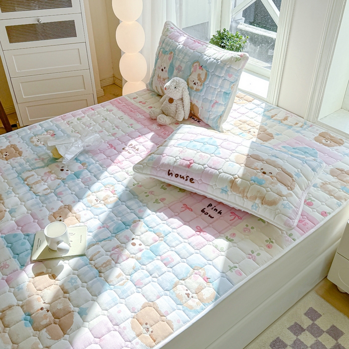 91家纺网 家纺一手货源 找家纺 萌飞 2024新款全棉棉花床垫 涂鸦油画狗