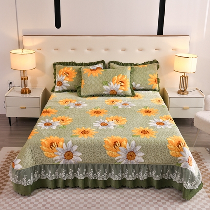 91家纺网 家纺一手货源 找家纺 （总）（买家秀爆款不断货）A类母婴级牛奶绒床盖三件套雪花绒床盖三件套雪花绒床护垫子牛奶绒床褥子卡通床单床裙