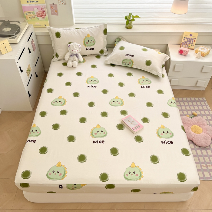 91家纺网 家纺一手货源 找家纺 A类母婴级卡通花卉儿童纯棉全棉床单纯棉全棉床笠全棉纯棉床单全棉纯棉床笠三件套 独角龙