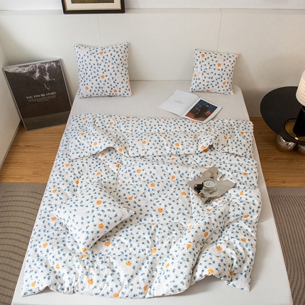 雷人家纺 2024新款A类全棉喷气13372印花多功能抱枕被 南瓜小花