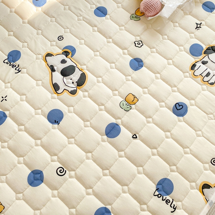 91家纺网 家纺一手货源 找家纺 萌飞 2024新款全棉棉花床垫 斑点狗