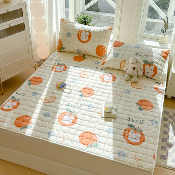 91家纺网 家纺一手货源 找家纺 萌飞 2024新款全棉棉花床垫 密桔兔