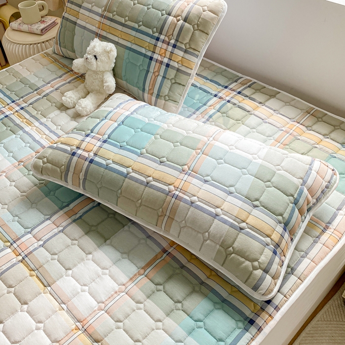 91家纺网 家纺一手货源 找家纺 萌飞 2024新款全棉棉花床垫 卡卢奥-绿