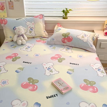 91家纺网 家纺一手货源 找家纺 （总）A类母婴级卡通花卉儿童纯棉全棉床单纯棉全棉床笠全棉纯棉床单全棉纯棉床笠三件套