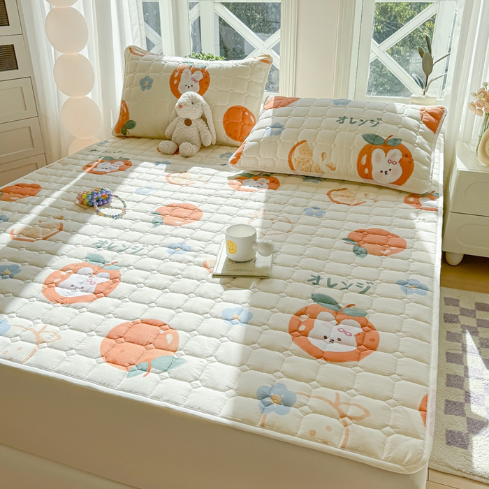 91家纺网 家纺一手货源 找家纺 萌飞 2024新款全棉棉花床垫 密桔兔