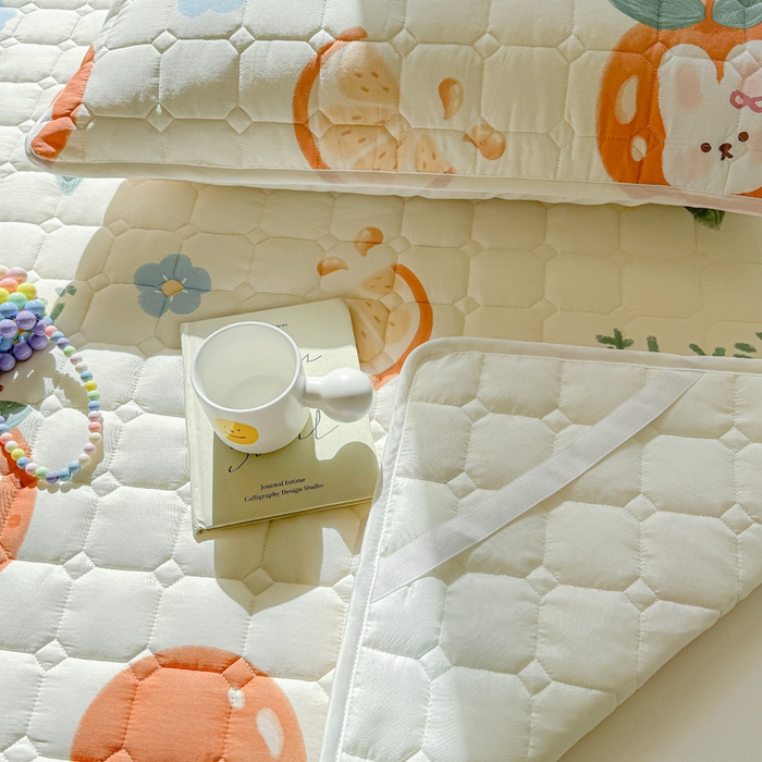 91家纺网 家纺一手货源 找家纺 萌飞 2024新款全棉棉花床垫 密桔兔