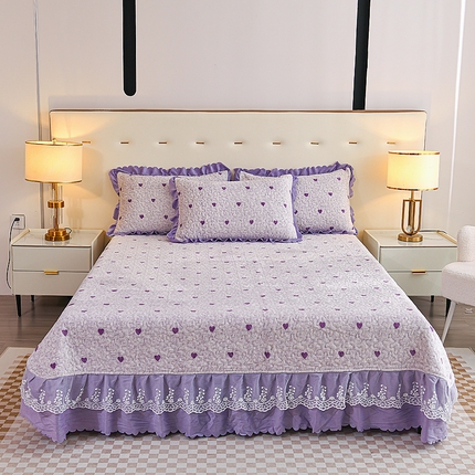 91家纺网 家纺一手货源 找家纺 （总）（买家秀爆款不断货）A类母婴级牛奶绒床盖三件套雪花绒床盖三件套雪花绒床护垫子牛奶绒床褥子卡通床单床裙