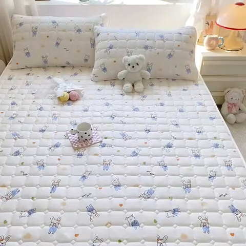 91家纺网 家纺一手货源 找家纺 萌飞 2024新款全棉棉花床垫 奈思兔