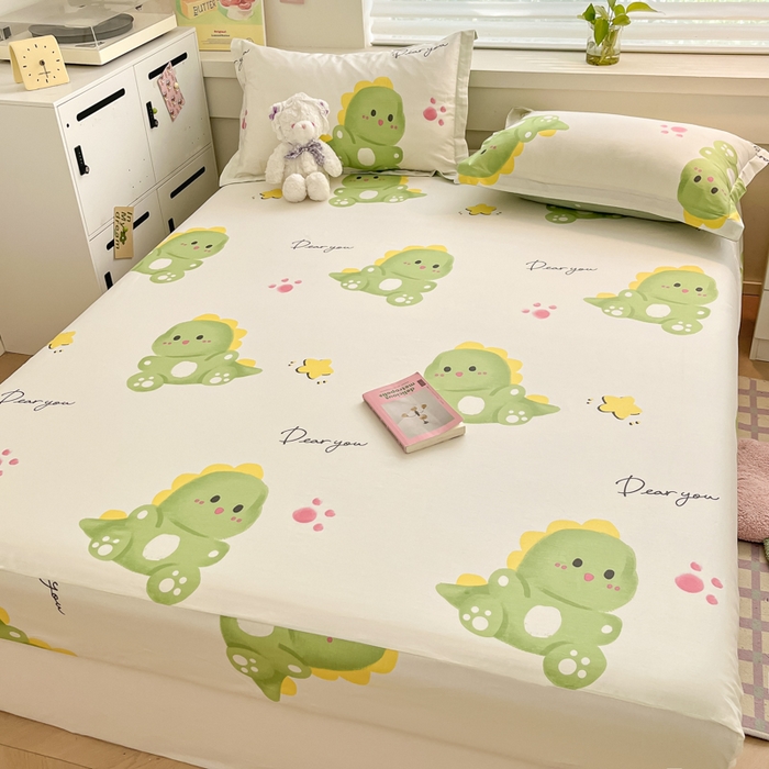 91家纺网 家纺一手货源 找家纺 A类母婴级卡通花卉儿童纯棉全棉床单纯棉全棉床笠全棉纯棉床单全棉纯棉床笠三件套 抱抱龙