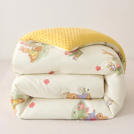 91家纺网 家纺一手货源 找家纺 （总）买家秀 不断货）A类母婴级儿童豆豆绒大豆被春秋被秋冬被大豆纤维被子被芯空调被豆豆被水洗棉双层纱豆豆绒