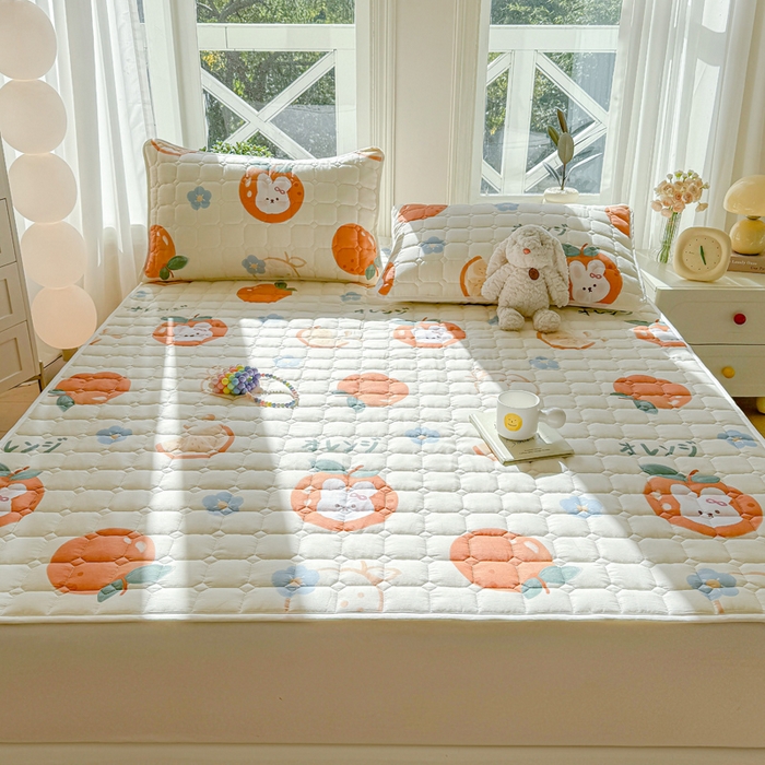 91家纺网 家纺一手货源 找家纺 萌飞 2024新款全棉棉花床垫 密桔兔