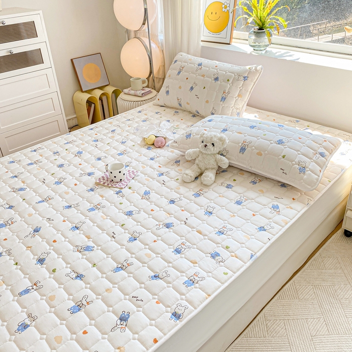 91家纺网 家纺一手货源 找家纺 萌飞 2024新款全棉棉花床垫 奈思兔