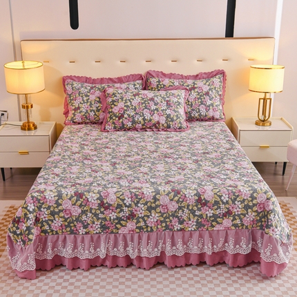 91家纺网 家纺一手货源 找家纺 （总）（买家秀爆款不断货）A类母婴级牛奶绒床盖三件套雪花绒床盖三件套雪花绒床护垫子牛奶绒床褥子卡通床单床裙