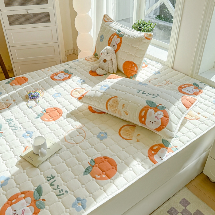 91家纺网 家纺一手货源 找家纺 萌飞 2024新款全棉棉花床垫 密桔兔