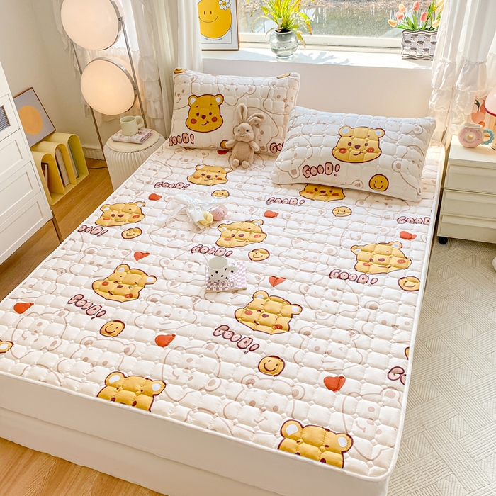 91家纺网 家纺一手货源 找家纺 萌飞 2024新款全棉棉花床垫 欢乐萌熊