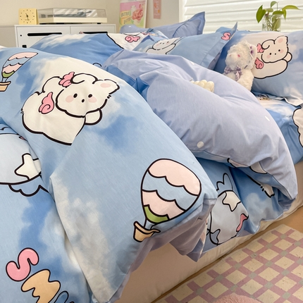 91家纺网 家纺一手货源 找家纺 （总）（优质买家秀热卖不断货）A类母婴级卡通花卉儿童纯棉全棉被套三件套全棉纯棉被套三件套纯棉全棉被套四件套