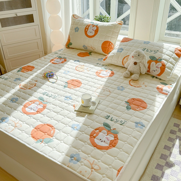 91家纺网 家纺一手货源 找家纺 萌飞 2024新款全棉棉花床垫 密桔兔