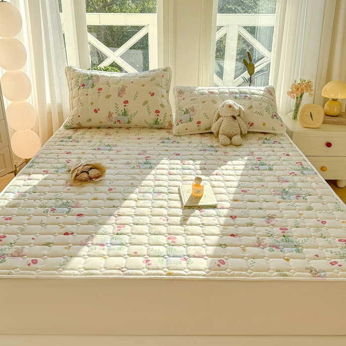 91家纺网 家纺一手货源 找家纺 萌飞 2024新款全棉棉花床垫 精灵小兔