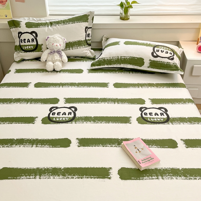 91家纺网 家纺一手货源 找家纺 A类母婴级卡通花卉儿童纯棉全棉床单纯棉全棉床笠全棉纯棉床单全棉纯棉床笠三件套 格调熊