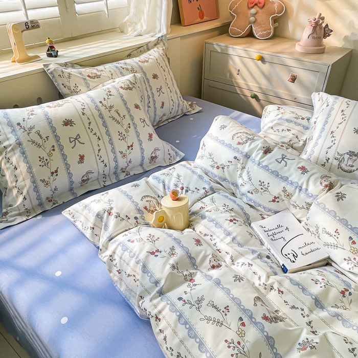 91家纺网 家纺一手货源 找家纺 A类母婴级卡通花卉儿童纯棉全棉四件套全棉纯棉全棉四件套百分百纯棉全棉四件套 月光序曲