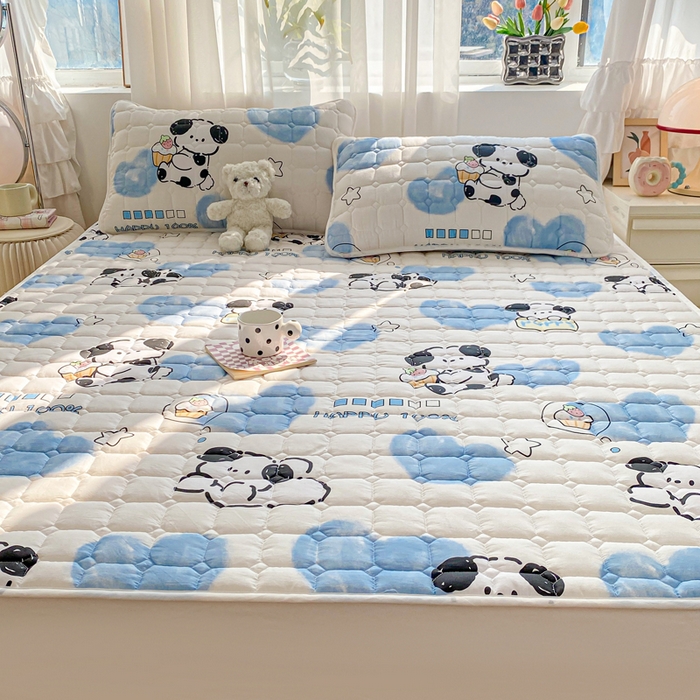 91家纺网 家纺一手货源 找家纺 萌飞 2024新款全棉棉花床垫 班尼狗