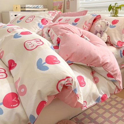 91家纺网 家纺一手货源 找家纺 （总）（优质买家秀热卖不断货）A类母婴级卡通花卉儿童纯棉全棉被套三件套全棉纯棉被套三件套纯棉全棉被套四件套